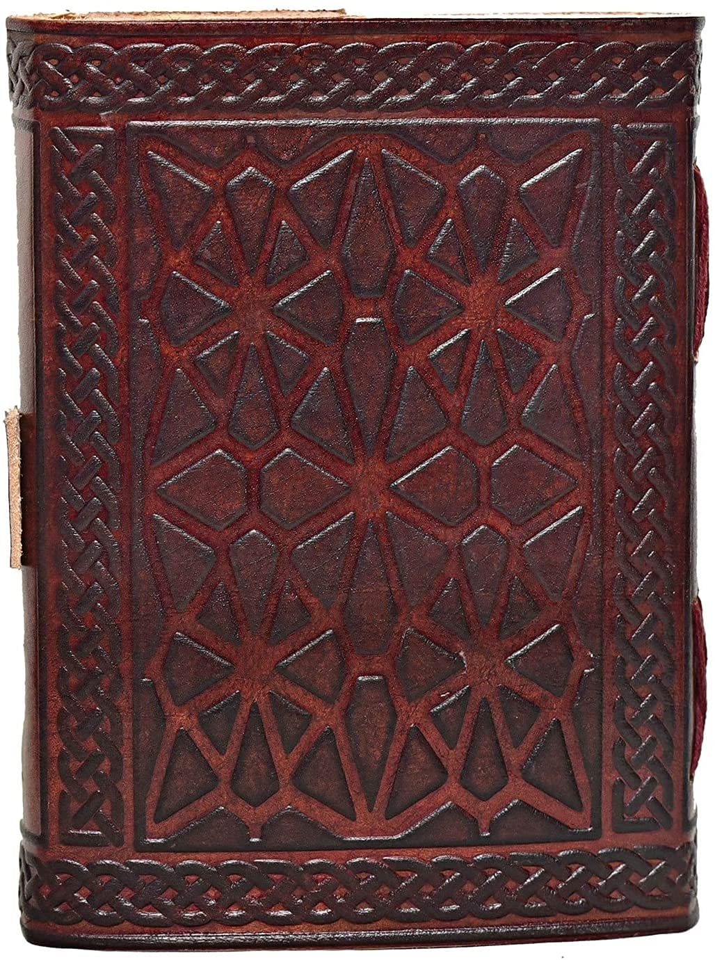 Tripple Moon Blue Lapiz Embossed Vintage Leather Journal