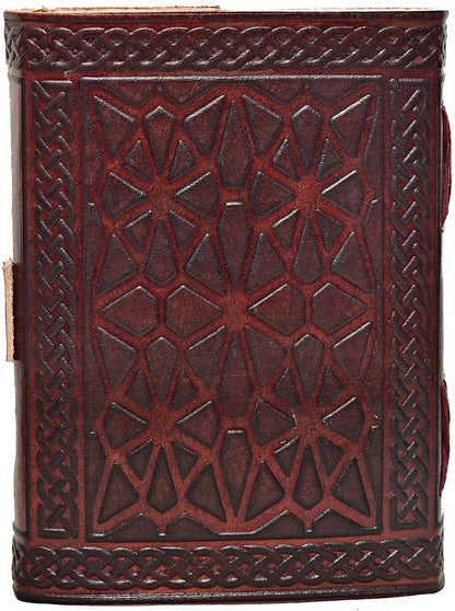 Tripple Moon Blue Lapiz Embossed Vintage Leather Journal