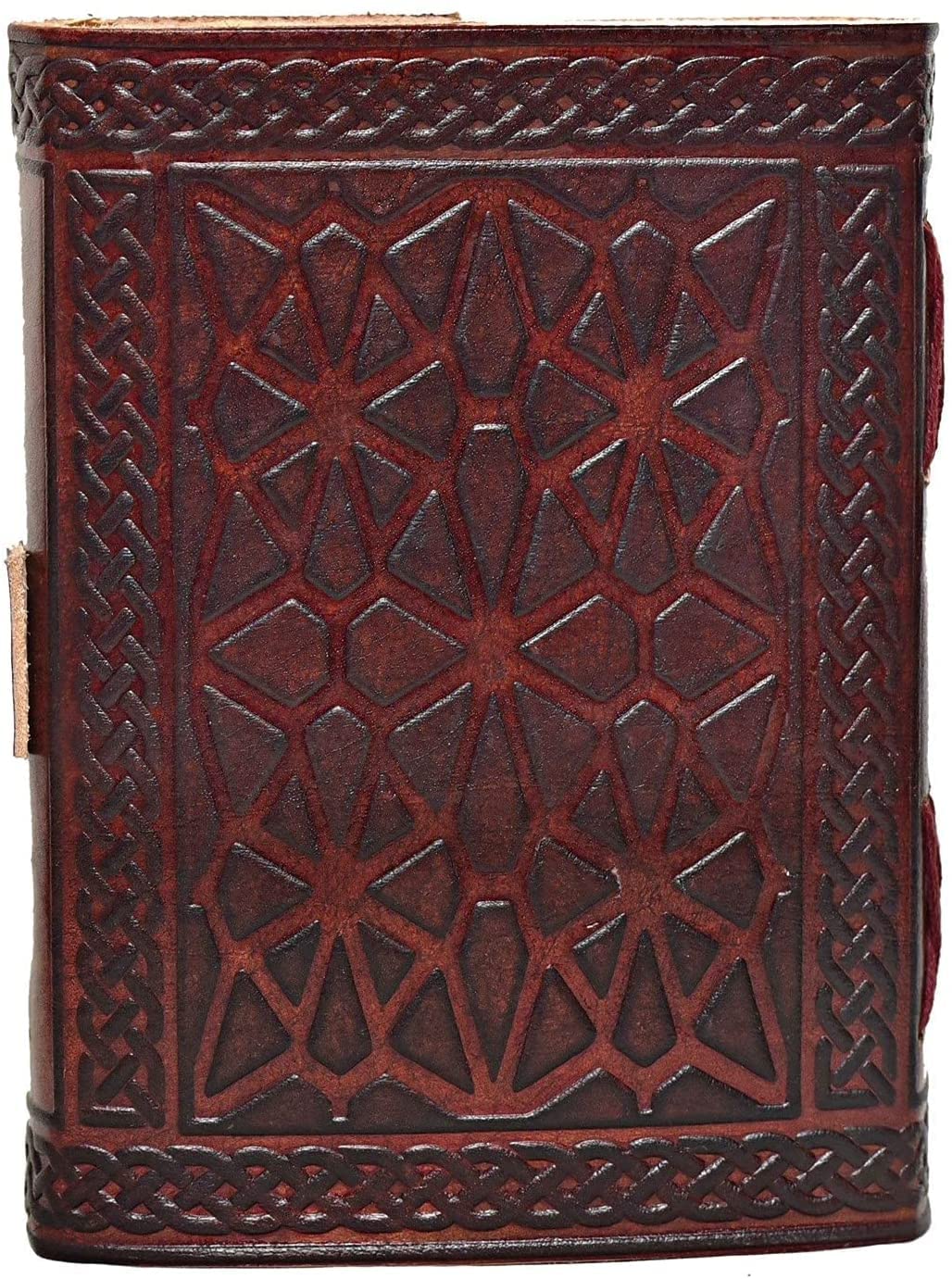 Tripple Moon Blue Lapiz Embossed Vintage Leather Journal