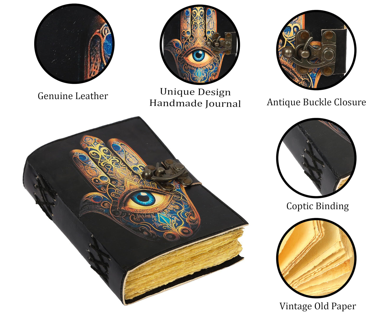 Various Designs Book of Spells Leather Bound Journal