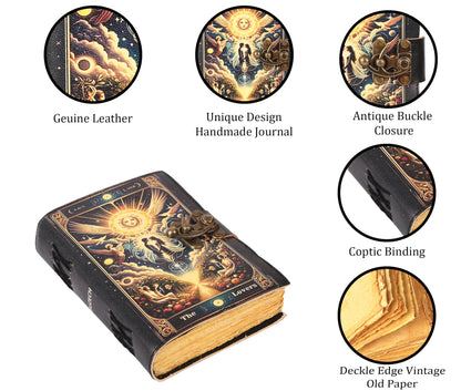 Various Designs Book of Spells Leather Bound Journal