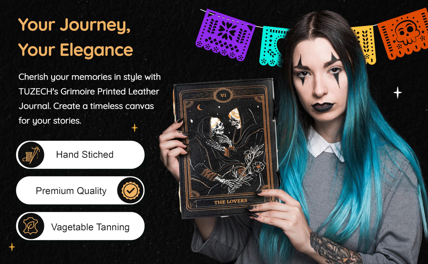 Various Designs Book of Spells Leather Bound Journal