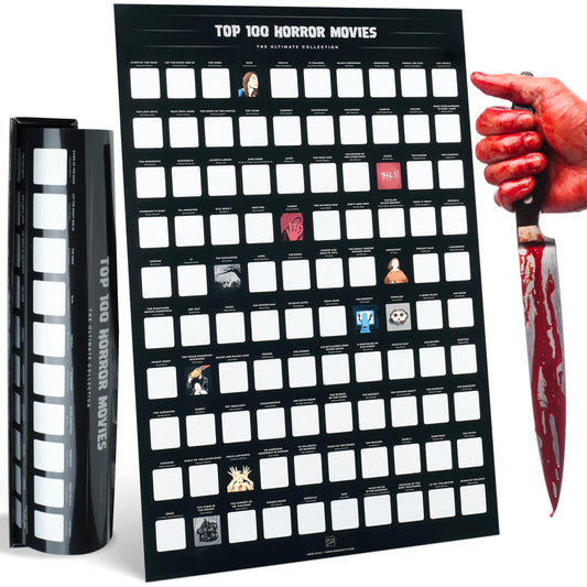 Horror Movie Scratch Off Poster - Top 100 Scary Movies