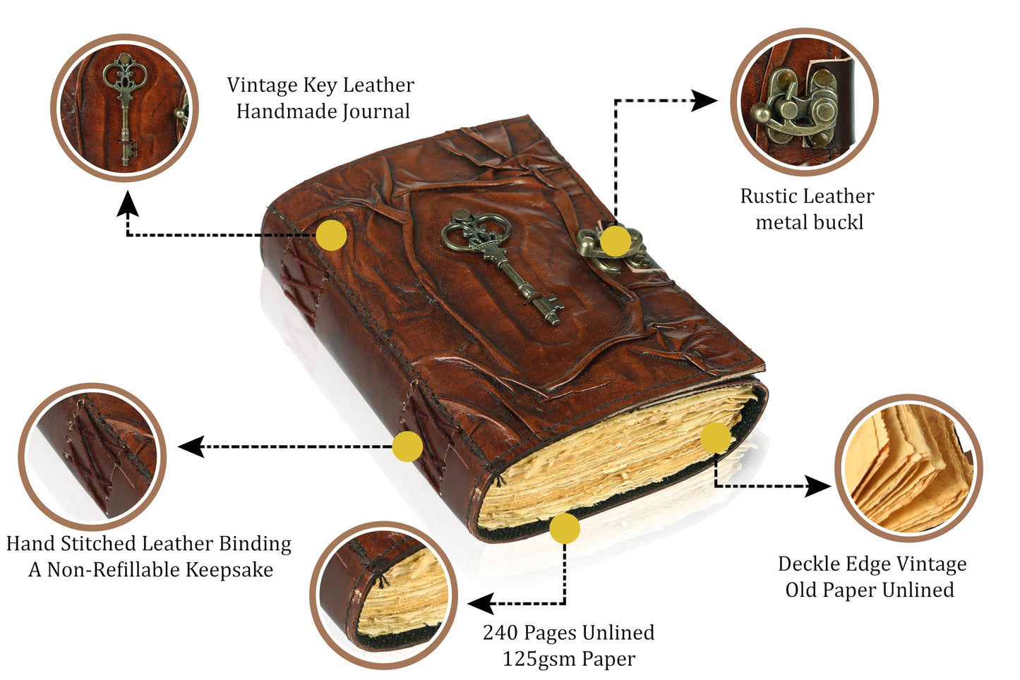 Various Designs Book of Spells Leather Bound Journal