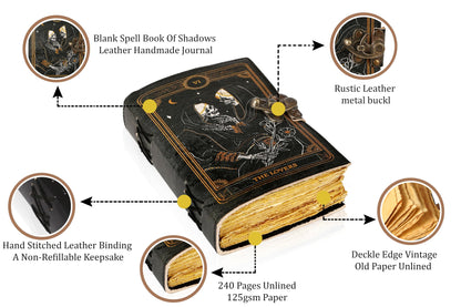 Various Designs Book of Spells Leather Bound Journal
