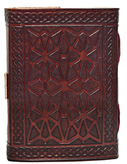 Tripple Moon Blue Lapiz Embossed Vintage Leather Journal