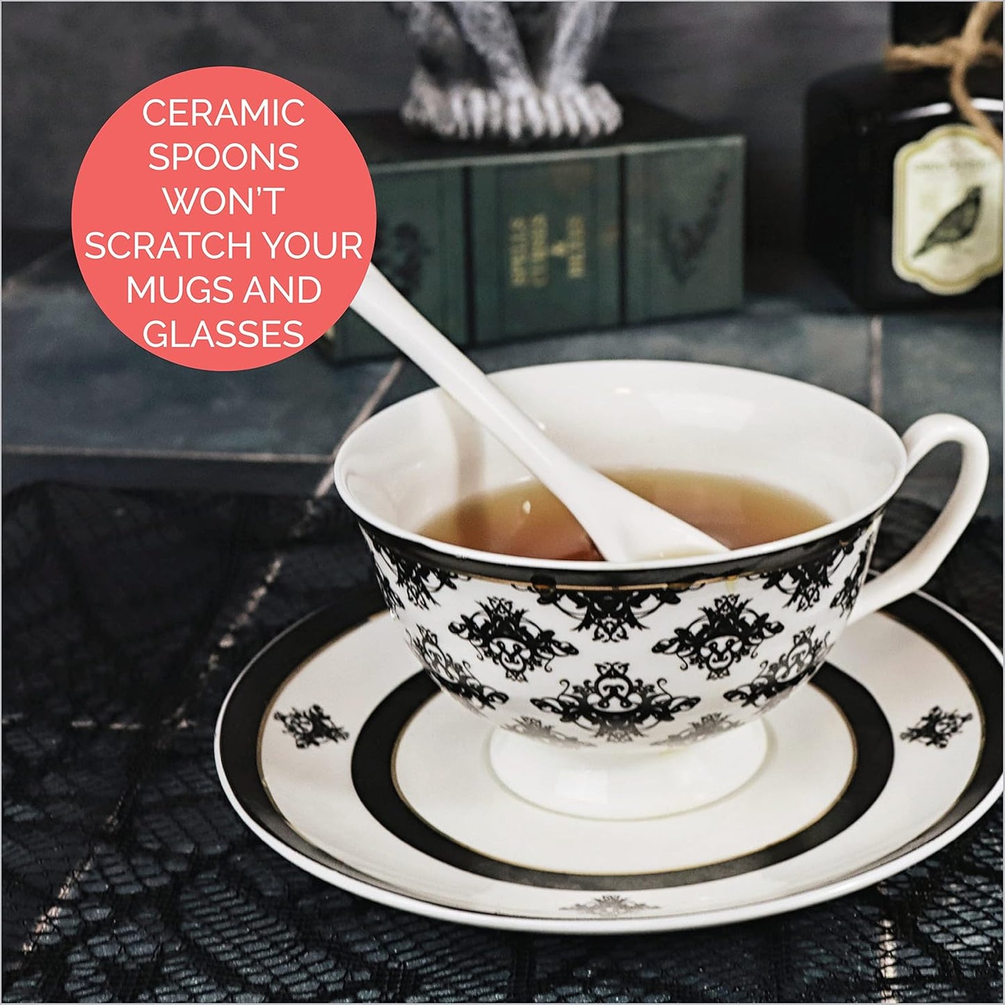 Ceramic Bone Spoons - Set of 6