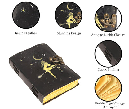 Various Designs Book of Spells Leather Bound Journal