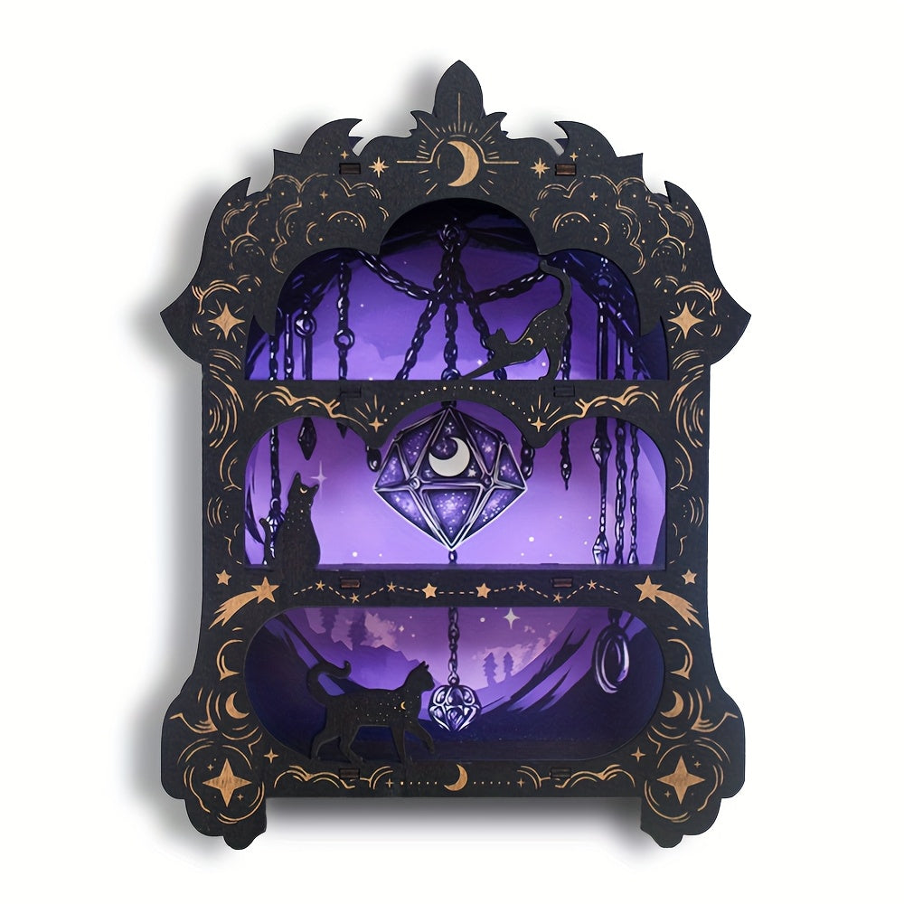 Wiccan Style Wooden Floating Shelf