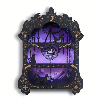Wiccan Style Wooden Floating Shelf