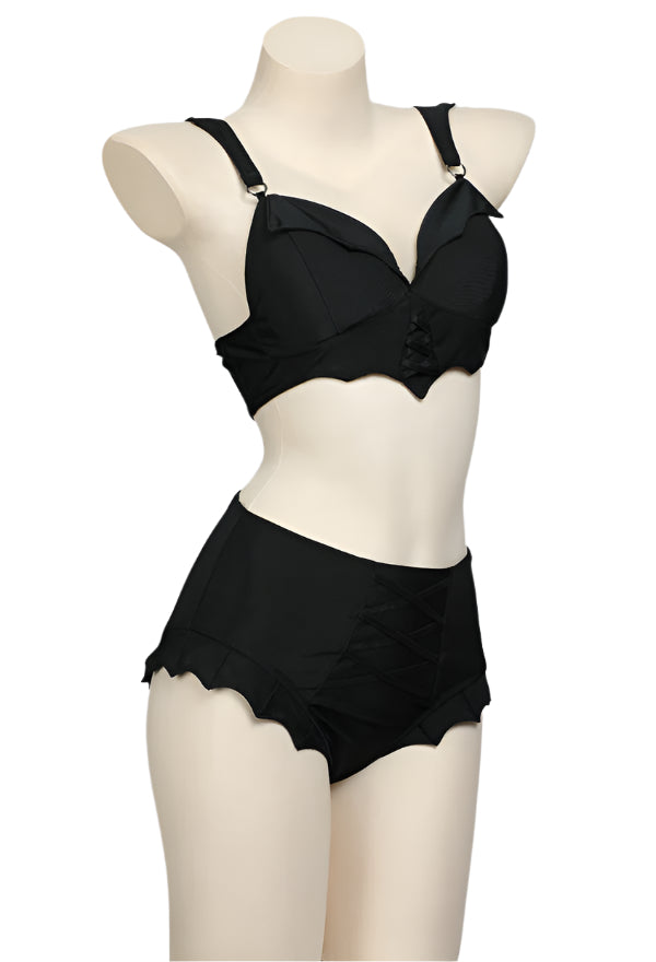 Gothic Bat Wing Vintage Two Piece Bikini Swimsuit