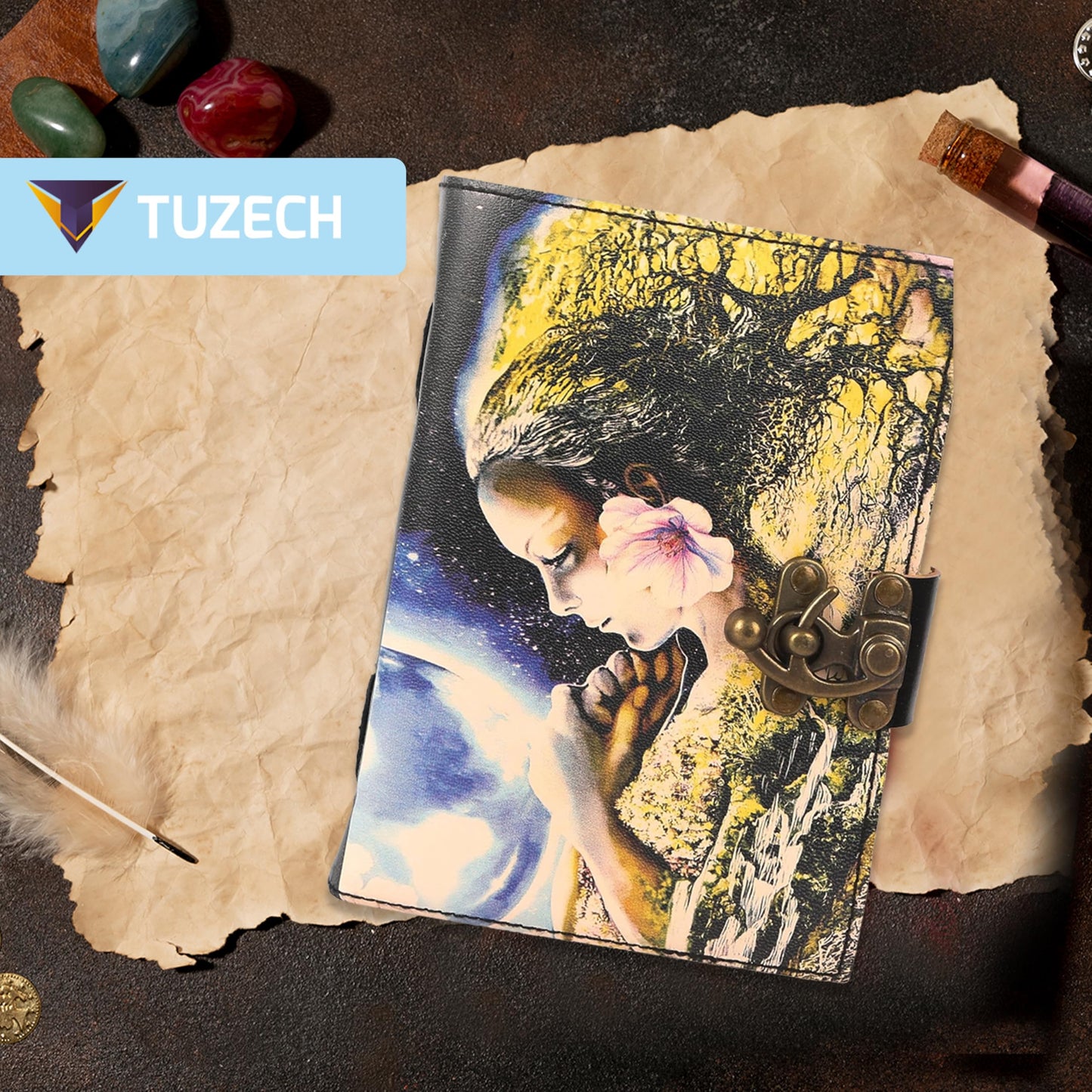 Various Designs Book of Spells Leather Bound Journal