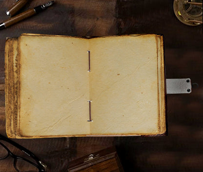 Tripple Moon Blue Lapiz Embossed Vintage Leather Journal