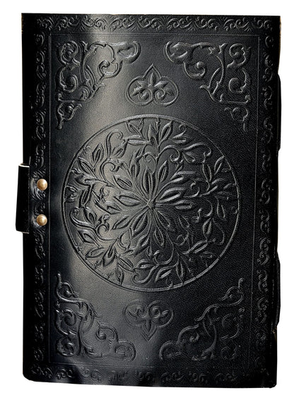 Tripple Moon Blue Lapiz Embossed Vintage Leather Journal