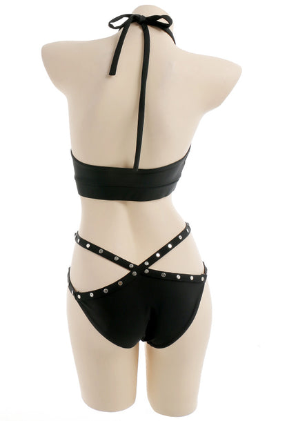 Spider Web Mesh Chest Two Piece Swimsuit