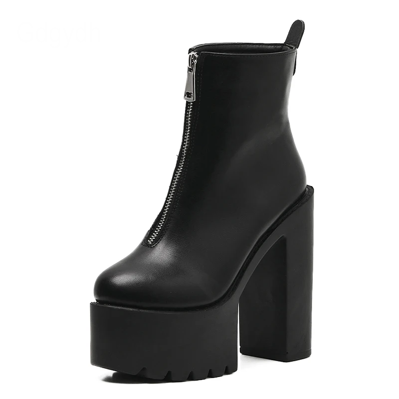 Front Zip Platform Boots