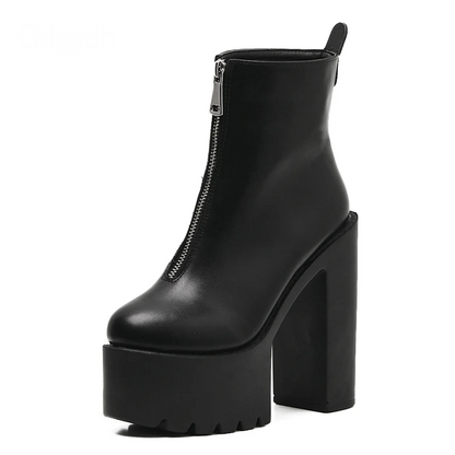 Front Zip Platform Boots