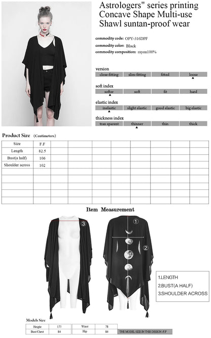 Moon Phases Shawl Cover Up