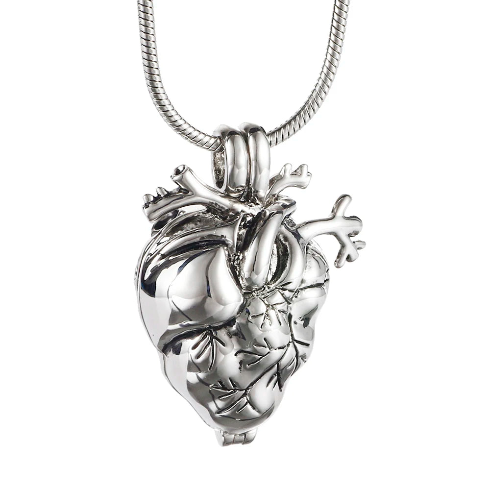 Anatomical Heart Cremation Necklace