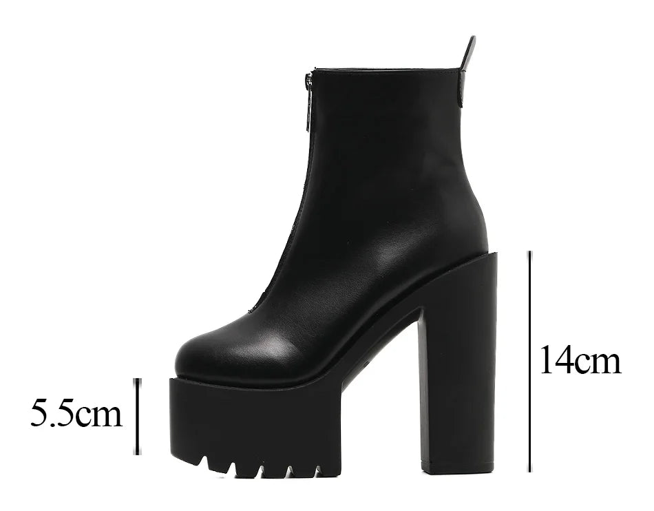 Front Zip Platform Boots