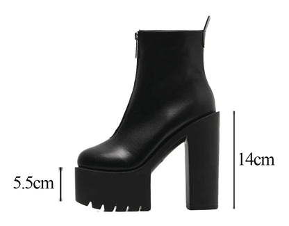 Front Zip Platform Boots