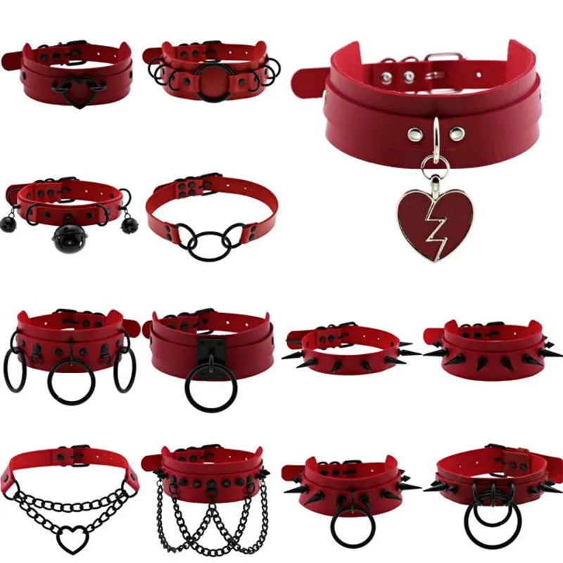 Red Punk Choker Necklace