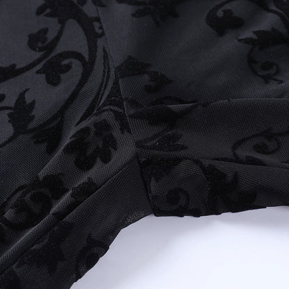 Mesh Occult Black Veil Lace Pants