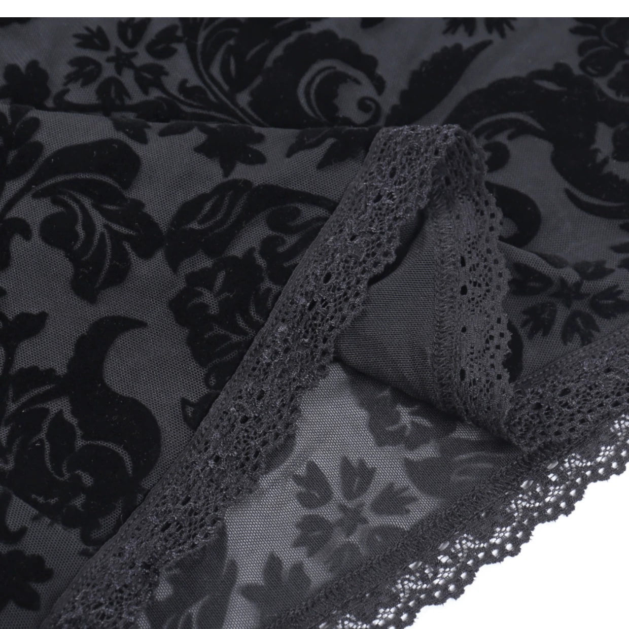 Scrappy Lace Style Black Dress