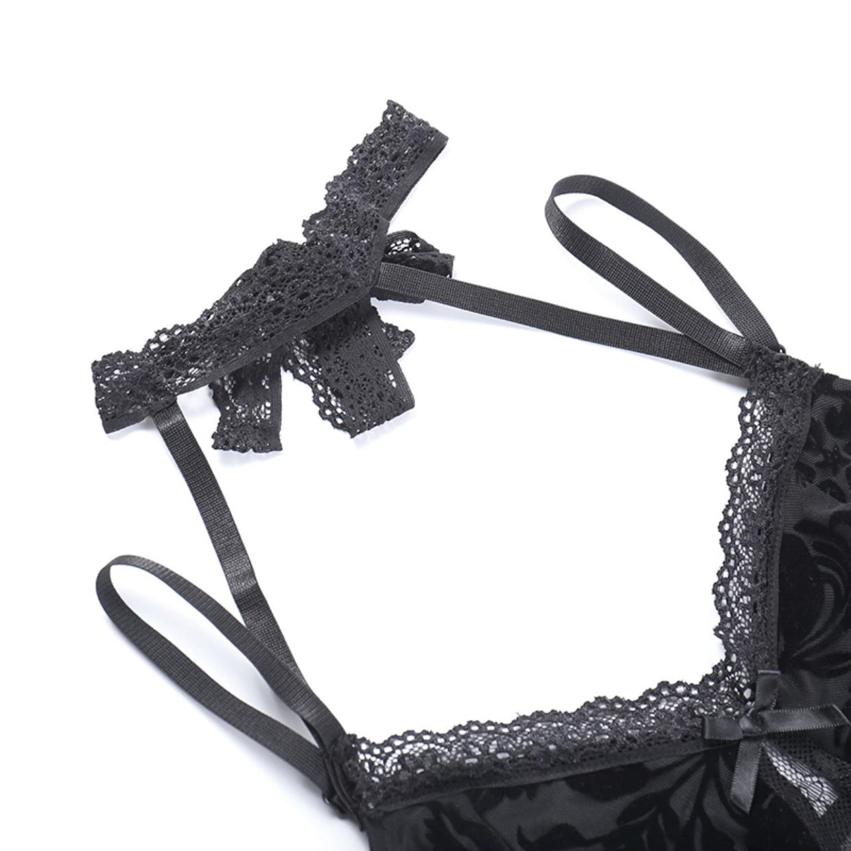 Scrappy Lace Style Black Dress