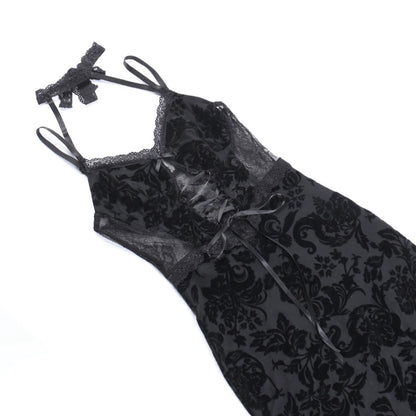 Scrappy Lace Style Black Dress