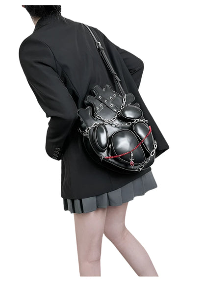 Dark Heart Chained Gothic Shoulder Bag or Backpack