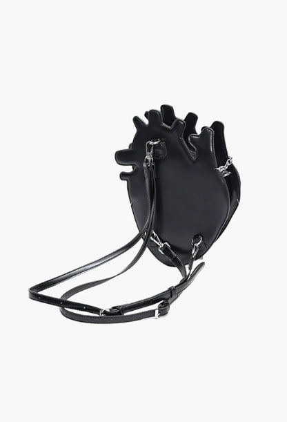 Dark Heart Chained Gothic Shoulder Bag or Backpack