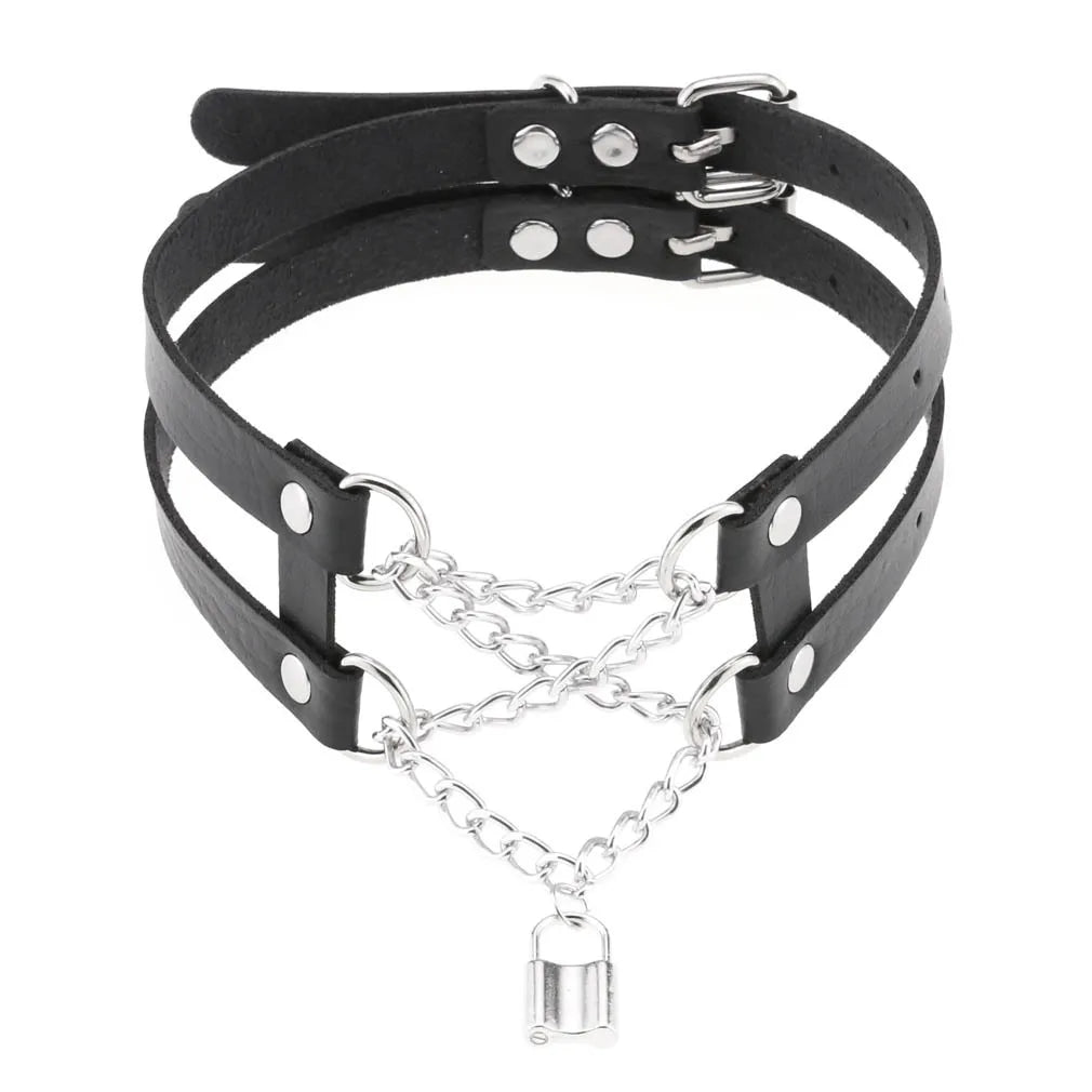 Black Punk Goth Choker Necklace