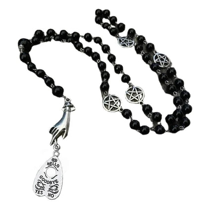 Ouija Planchette Gothic Rosary Necklace
