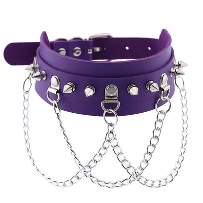 Purple Punk Choker Necklace