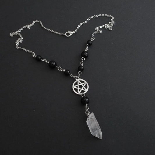 Quartz Pentacle Vintage Necklace