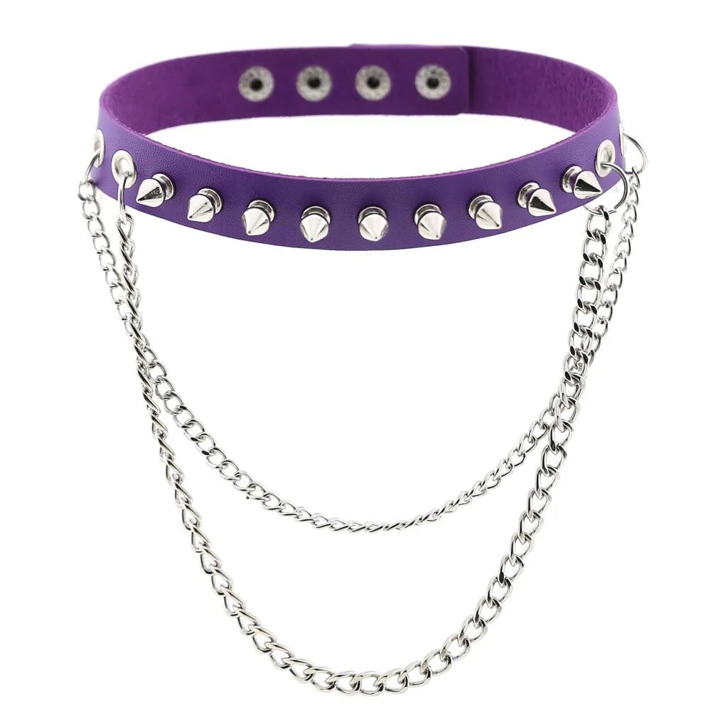 Purple Punk Choker Necklace