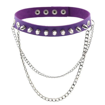 Purple Punk Choker Necklace