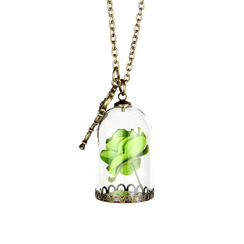 Rose in Terrarium Necklace