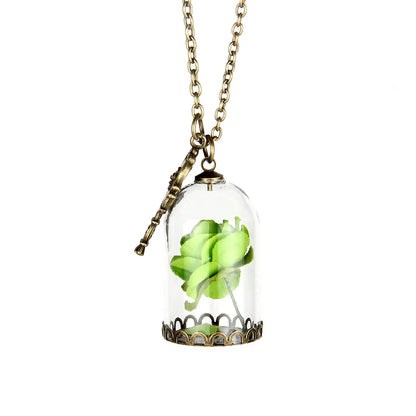 Rose in Terrarium Necklace