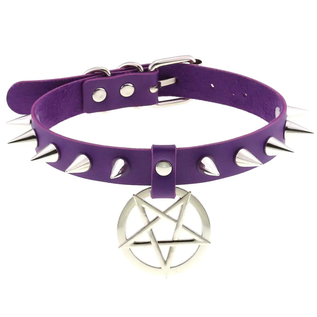 Purple Punk Choker Necklace