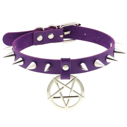 Purple Punk Choker Necklace