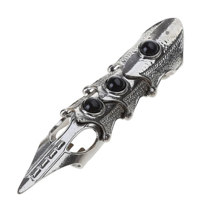 Punk Black Skeleton Full Finger Ring