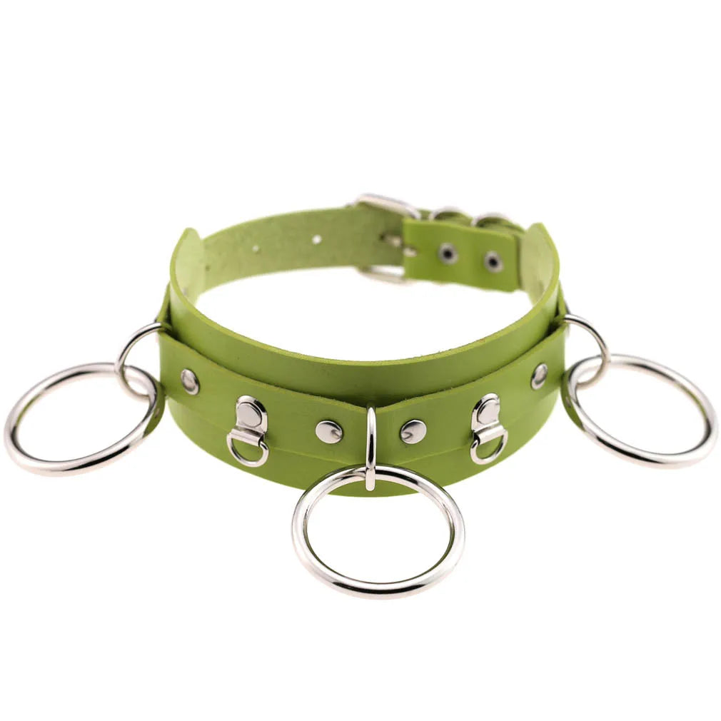 Green Gothic Punk Choker Necklaces