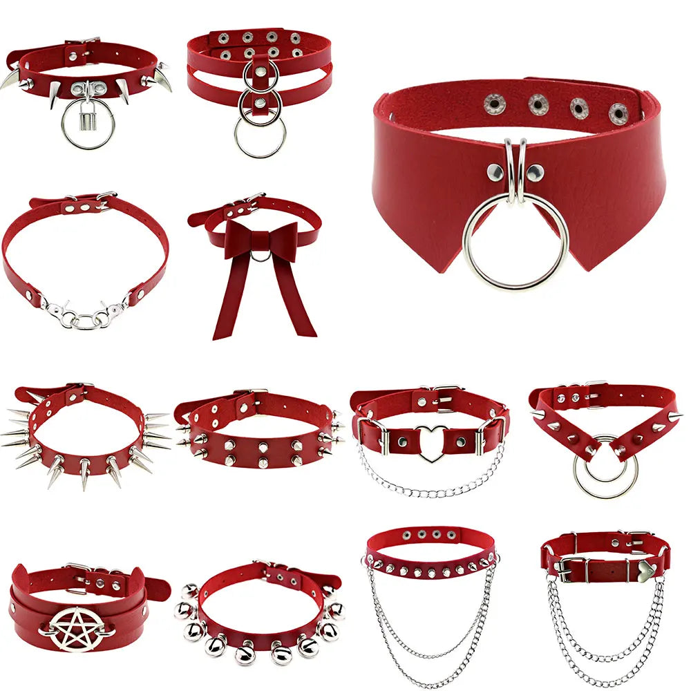 Red Punk Choker Necklace