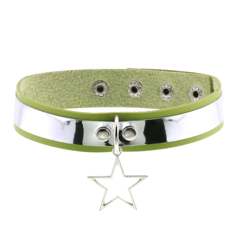 Green Gothic Punk Choker Necklaces