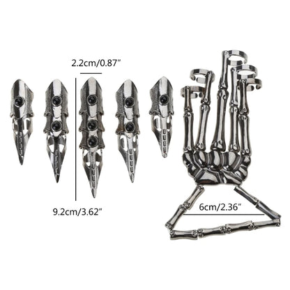 Punk Black Skeleton Full Finger Ring