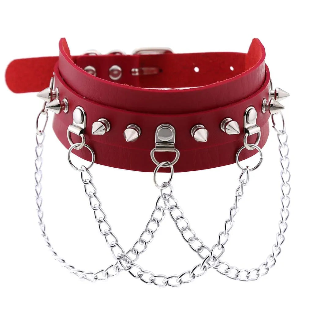 Red Punk Choker Necklace
