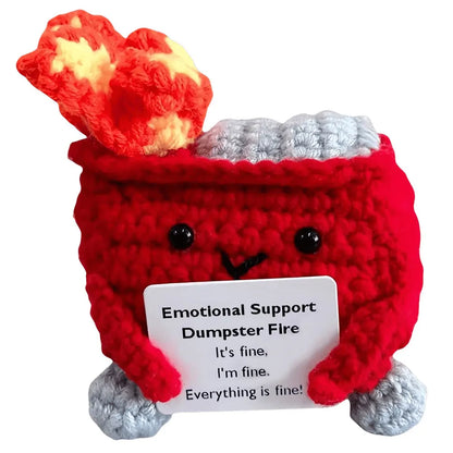 Emotional Support Dumpster Fire with Encouraging Card