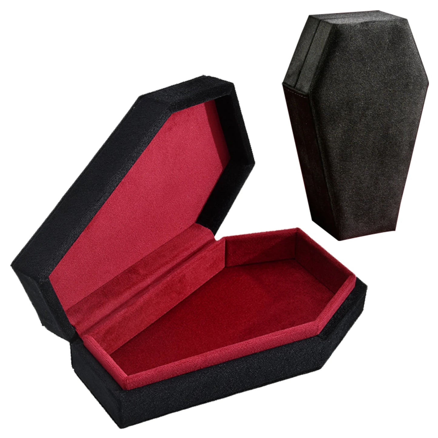Velvet Coffin Shape Jewelry Box